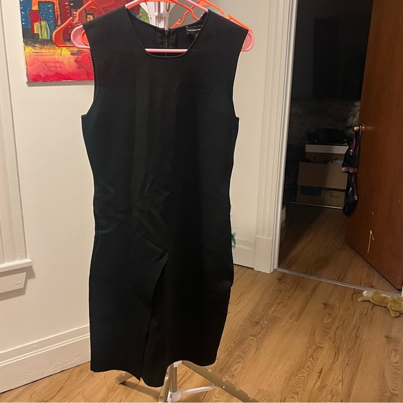 Narciso Rodriguez Black Asymmetrical Dress size 42 black faux split - Picture 1 of 8
